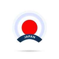 Japan national flag Circle button Icon. Simple flag, official colors and proportion correctly. Flat vector illustration.