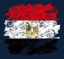 Fondo de pincel de grunge de bandera de Egipto. Ilustración de vector de bandera de pincel viejo. concepto abstracto de origen nacional.