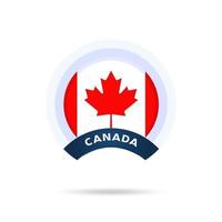 canada national flag Circle button Icon. Simple flag, official colors and proportion correctly. Flat vector illustration.