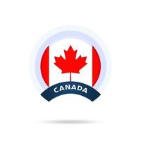 canada national flag Circle button Icon. Simple flag, official colors and proportion correctly. Flat vector illustration.