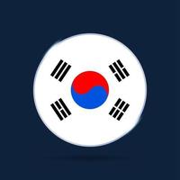 south korea national flag Circle button Icon. Simple flag, official colors and proportion correctly. Flat vector illustration.