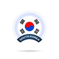 south korea national flag Circle button Icon. Simple flag, official colors and proportion correctly. Flat vector illustration.