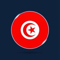 tunisia national flag Circle button Icon. Simple flag, official colors and proportion correctly. Flat vector illustration.