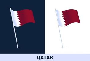 qatar vector flag. Waving national flag of Italy isolated on white and dark background. Official colors and proportion of flag. Vector illustration.