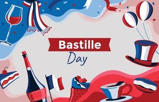 Happy Bastille Day Element Background vector