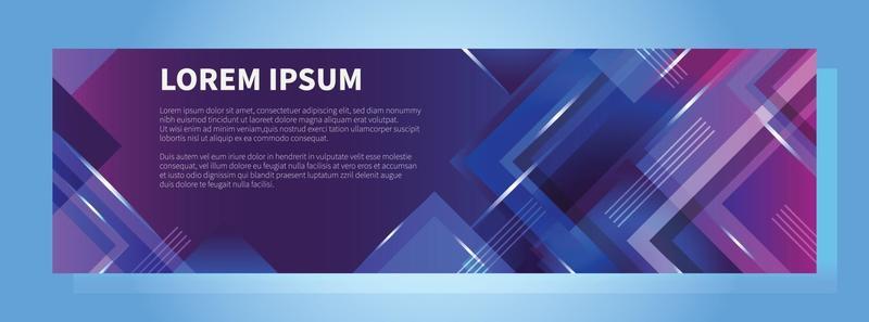Diagonal Abstract Banner With Blue And Purple Template