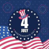 4th of July Independence Day Background vector