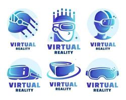 Gradient Virtual Reality Logo Collection vector