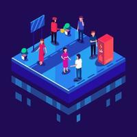 People in Different Activity in Isometric Style vector