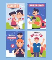 colección de tarjetas del día del padre vector