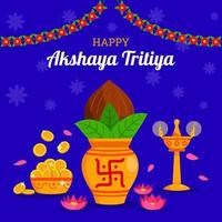 Fondo de akshaya tritiya en diseño plano vector