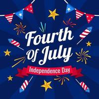 4th of July Background in Flat Design vector