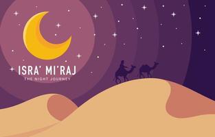 Isra Mi'raj The Night Journey Background vector