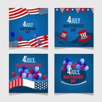 4th July Independence Day Celebration Card vector