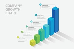 Company Growth chart inforgraphic template vector