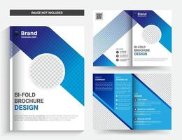 Corporate creative bifold brochure or magazine cover page design template vector