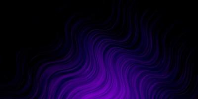 Dark Purple vector background with curved lines.