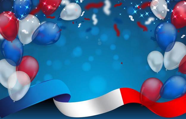 Bastille Day Background with France Flag Frames