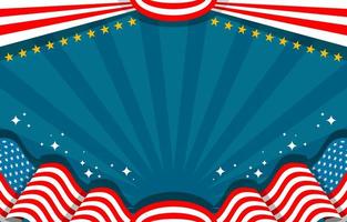 Flat Design with American Flag Background vector