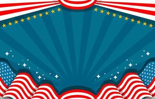 Flat Design with American Flag Background vector