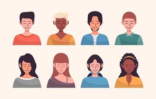 conjunto de imágenes de avatar de personas vector