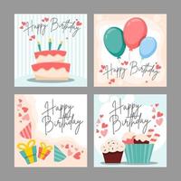 Happy Birthday Celebration Card Set vector