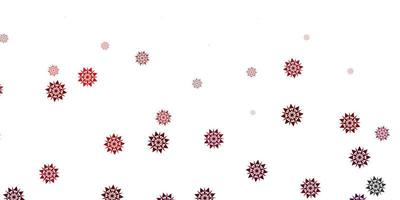 Light pink vector pattern with colored snowflakes.