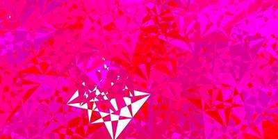 Dark pink vector backdrop with triangles, lines.