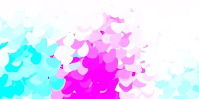 Light pink, blue vector backdrop with chaotic shapes.