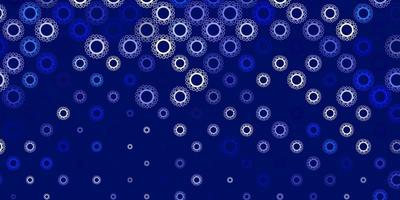 Dark blue vector backdrop with virus symbols.