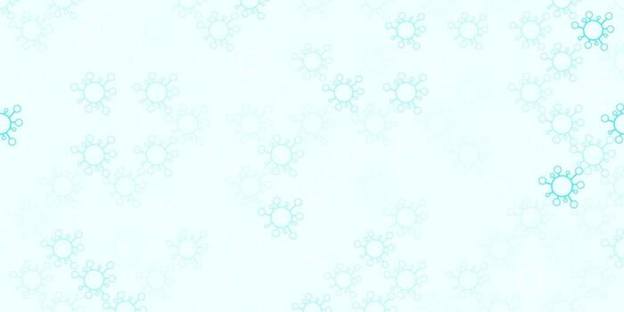 Light blue vector pattern with coronavirus elements.