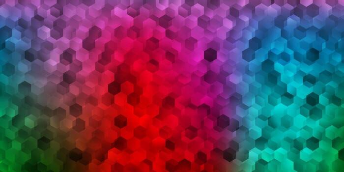 Light green, red vector layout with shapes of hexagons.