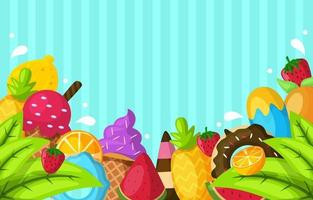 fondo de comida de verano vector