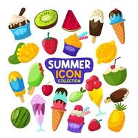 colección de iconos de comida de verano vector