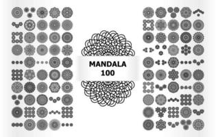 Various Pattern collections - 100. Mandala pattern set. Doodles freehand vector