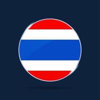 thailand national flag Circle button Icon. Simple flag, official colors and proportion correctly. Flat vector illustration.