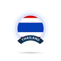 thailand national flag Circle button Icon. Simple flag, official colors and proportion correctly. Flat vector illustration.