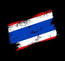 Fondo de pincel de grunge de bandera de Tailandia. Ilustración de vector de bandera de pincel viejo. concepto abstracto de origen nacional.