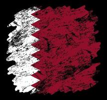 Fondo de pincel de grunge de bandera de Qatar. Ilustración de vector de bandera de pincel viejo. concepto abstracto de origen nacional.