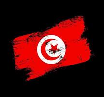 tunisia flag grunge brush background. Old Brush flag vector illustration. abstract concept of national background.