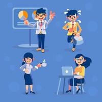 Set of Business People Characters at Office vector