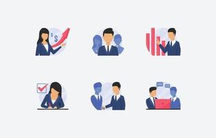 Set of Business People Icon vector