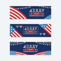 Happy Independence Day 4th of July Banner vector