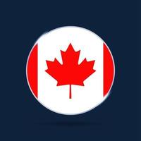 icono de botón de círculo de la bandera nacional de canadá vector