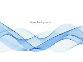 Blue wave design flowing stylish background vector