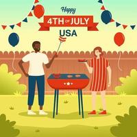 Independence Day Family BBQ Party vector