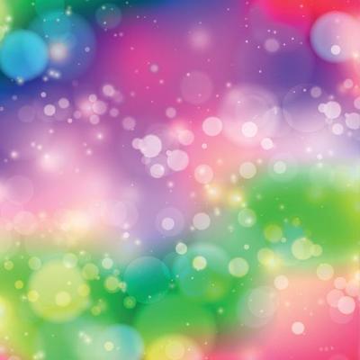 Multicolored blurry bokeh on a red background