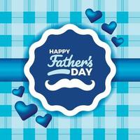 Father's Day Label Badge Illustration with Fabric and Moustache vector