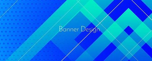 Fondo de diseño de banner moderno decorativo azul geométrico abstracto vector