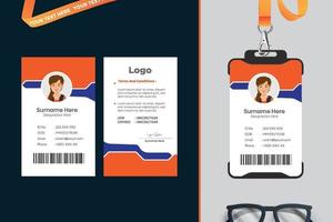 diseño de plantilla de tarjeta de identificación simple con vector